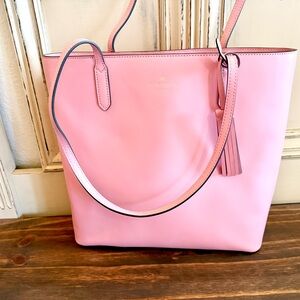Kate Spade Pink Leather Tote with Tassel